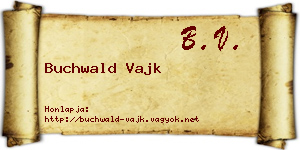 Buchwald Vajk névjegykártya